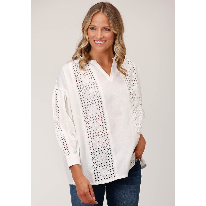 Womens Long Sleeve 3 Qtr Sleeve Peasant Blouse XS