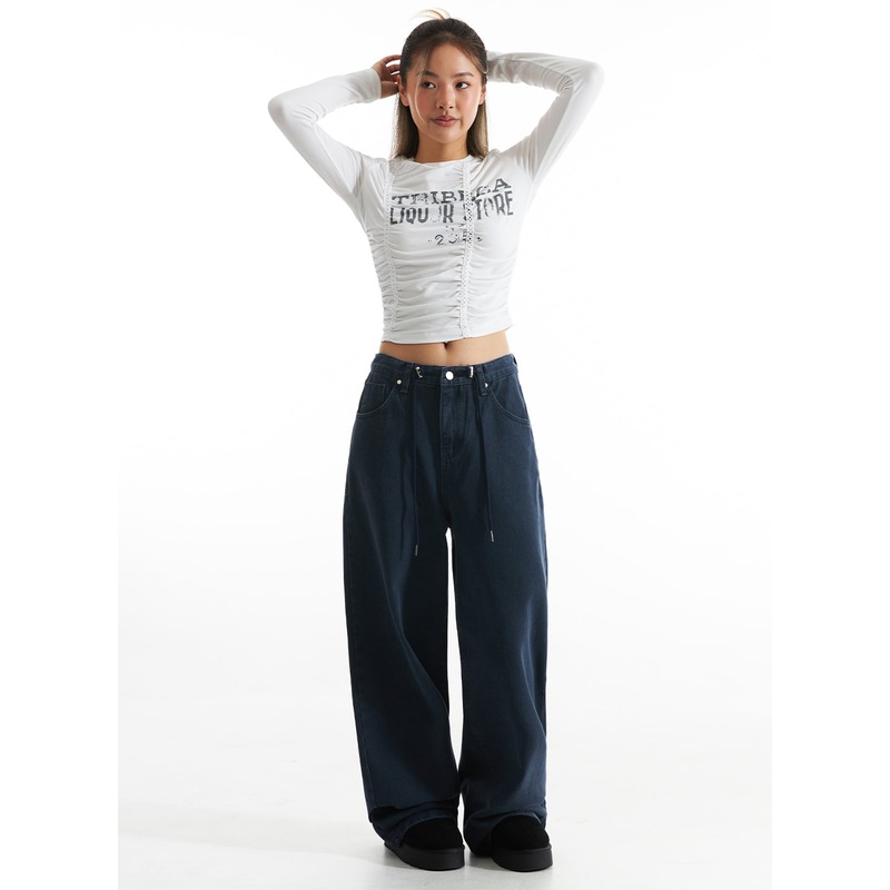 Baggy String Pants CO313 Dark blue S