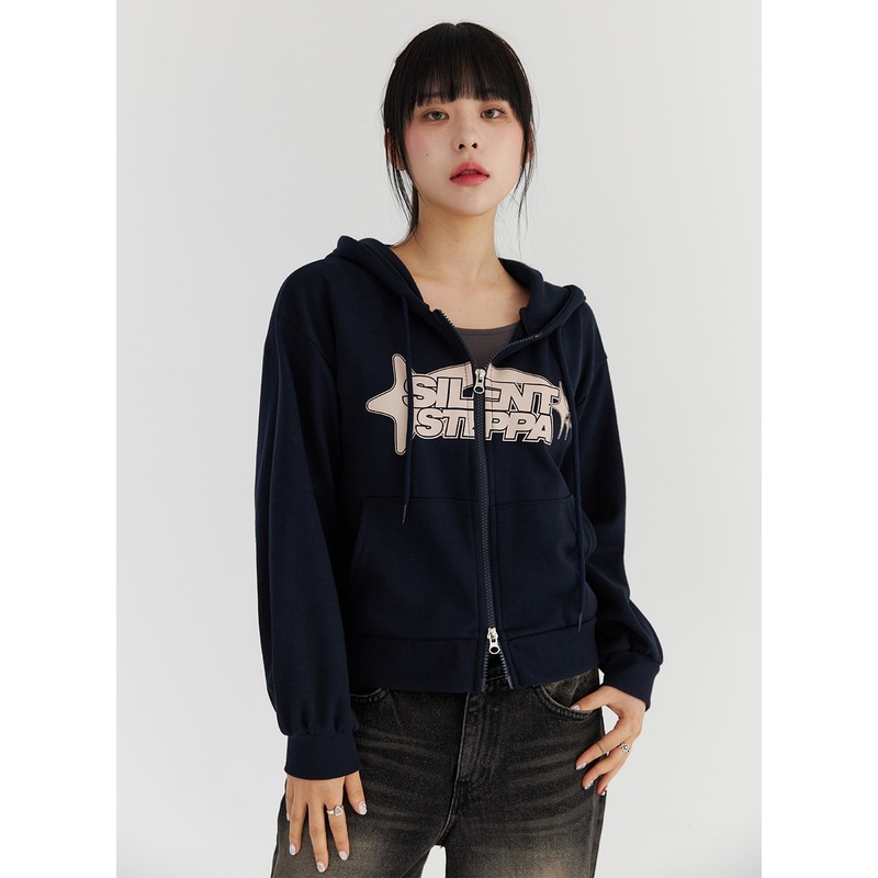 Graphic Print Hoodie Sweatshirt CS327 Dark blue S/M