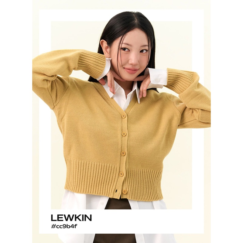 V-Neck Buttoned Cardigan IO317 Yellow S/M