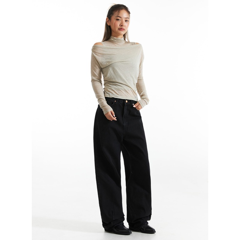 Wide-Fit Black Jeans CO313 Black S