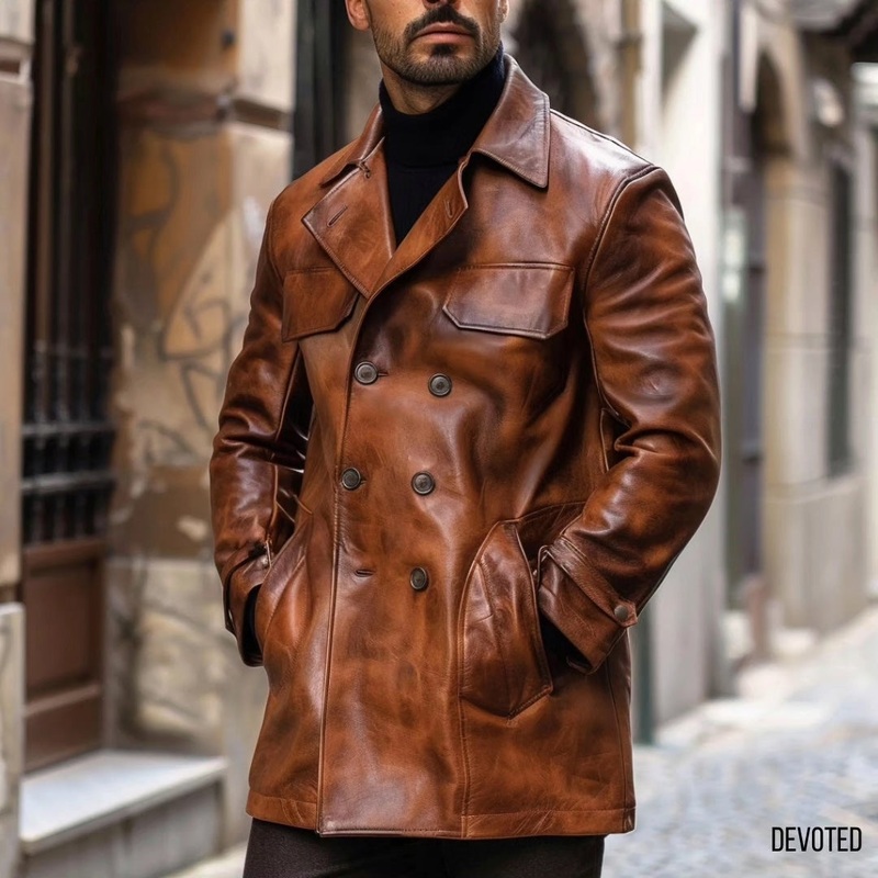 Hellcat Long Coat XS Brown Leather