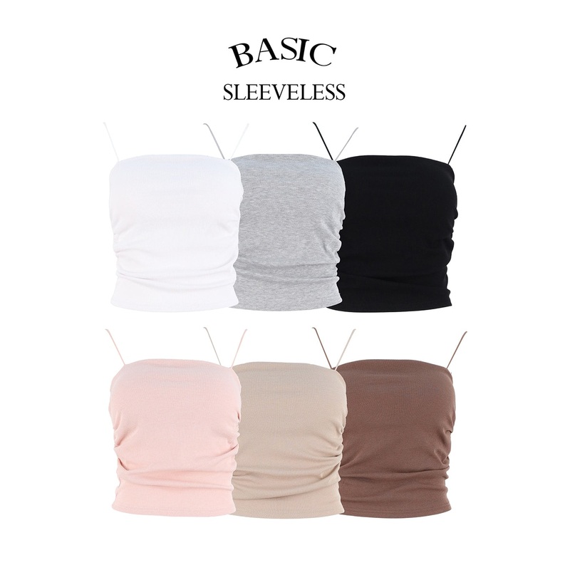 Ruched Bra Capped Camisole OS325 White S/M