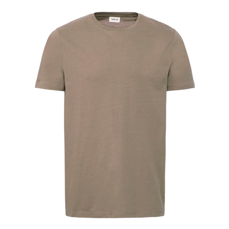 !SOLID Plain T-shirt Bungee Cord Green Small