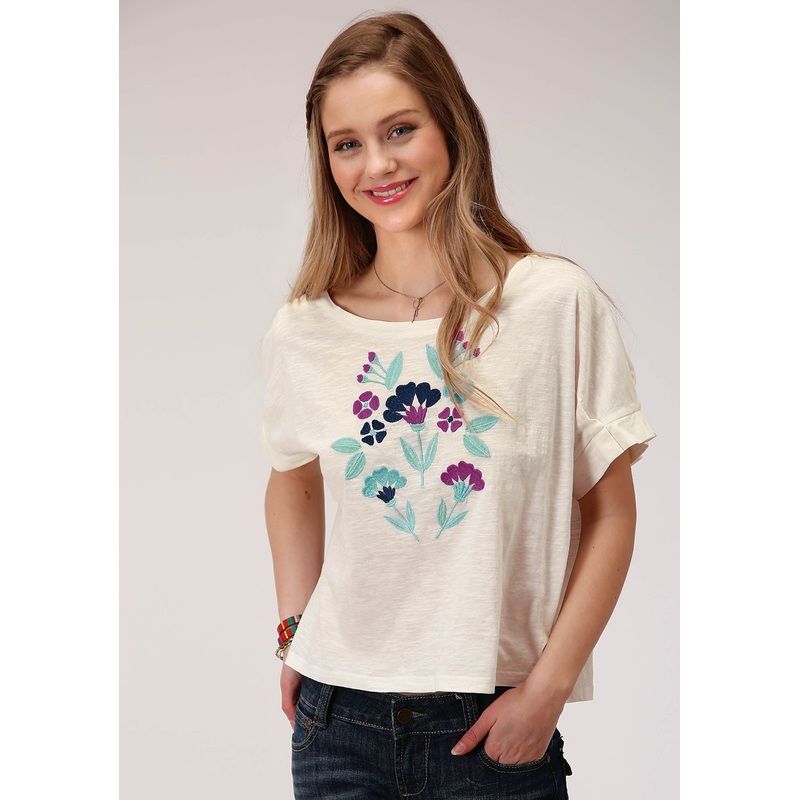 Womens Short Sleeve Knit Cotton Jersey Top Top XS