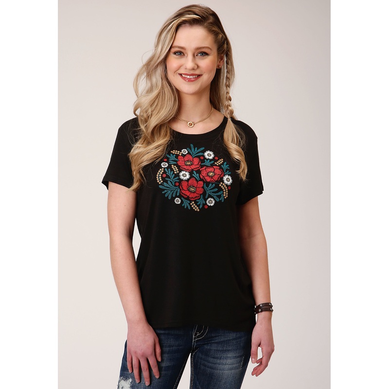 Womens Short Sleeve Knit Poly Rayon Jersey Short Sleeve  Boxy Fit Tee Top XS