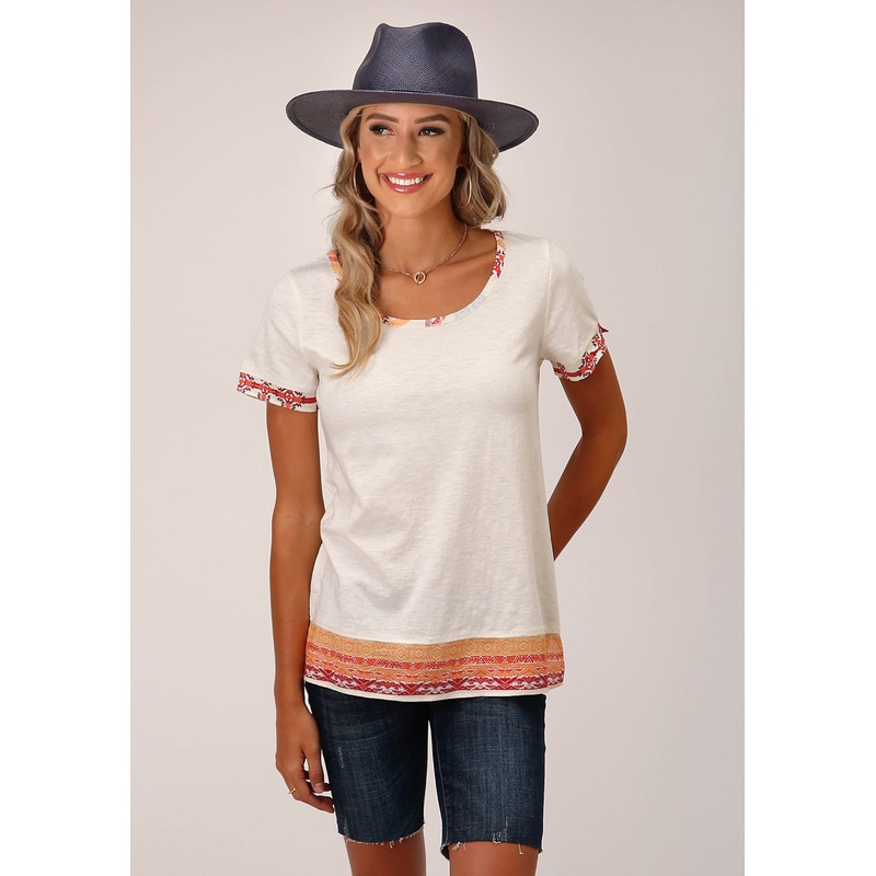 Womens Short Sleeve Knit Slub Cotton Jersey Tee Top XS