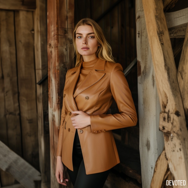 Aria Long Coat XXS Tan Leather