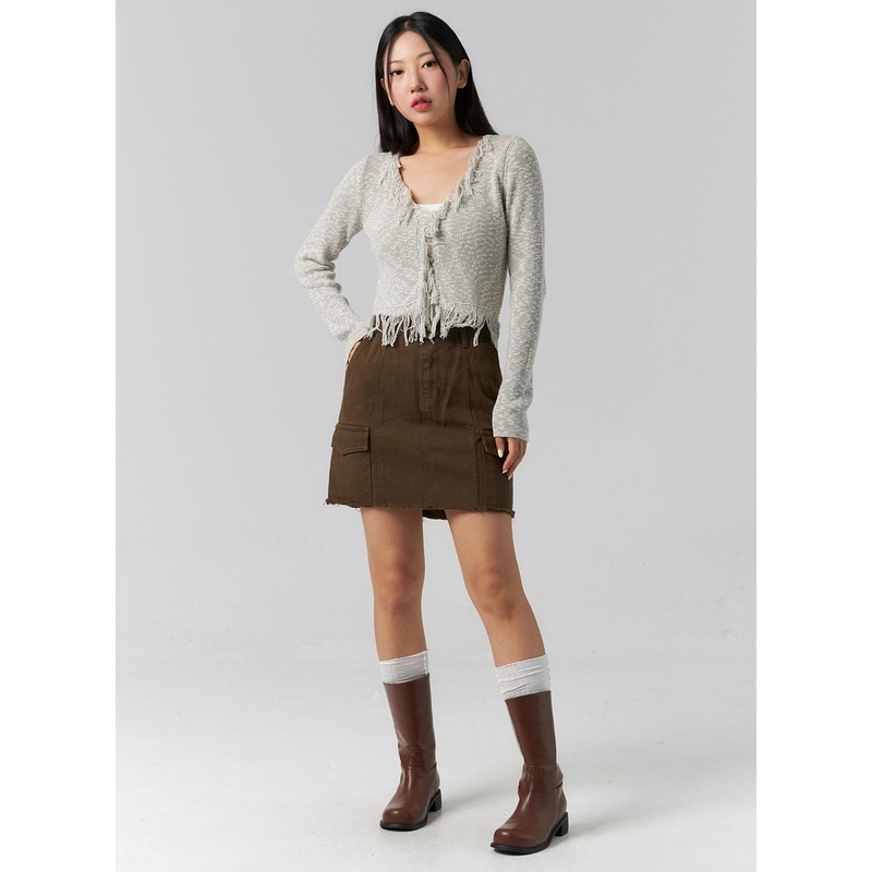 Cargo Mini Skirt CS318 Light beige S