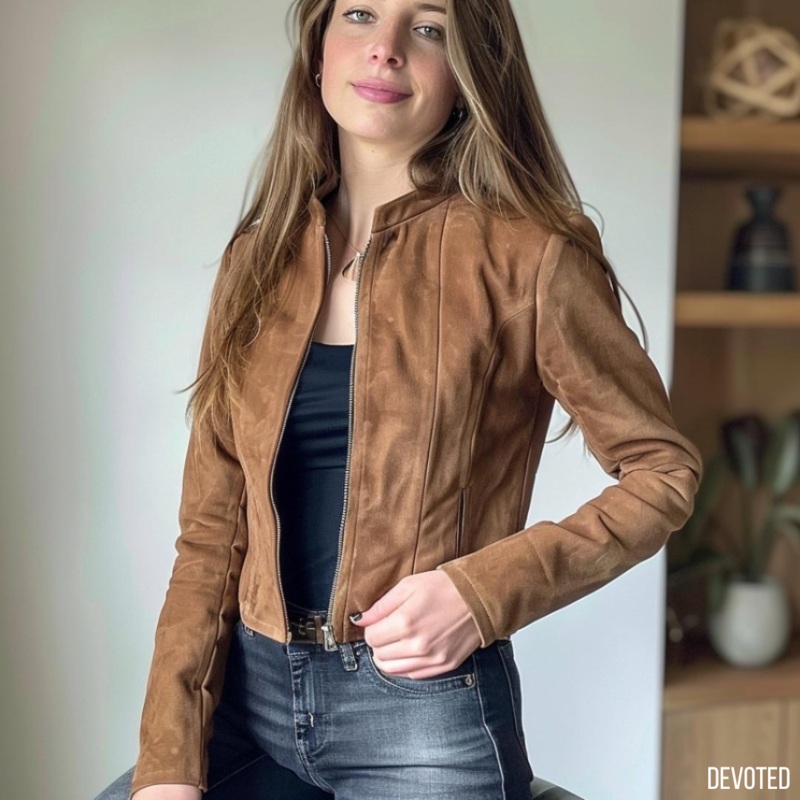 Clara Jacket XXS Tan Suede
