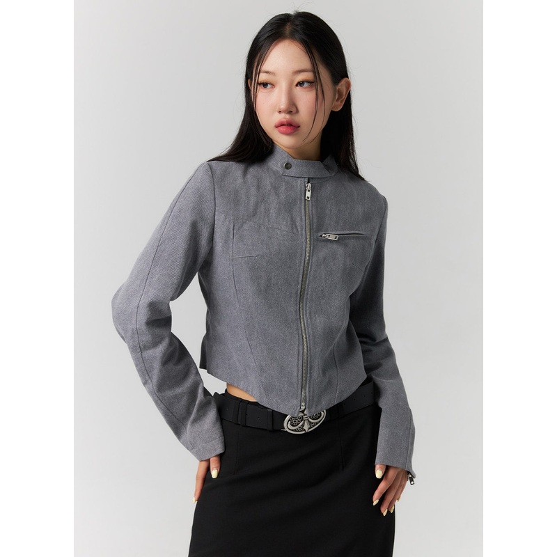 Collarless Slim Fit Jacket CS308 Light beige S/M