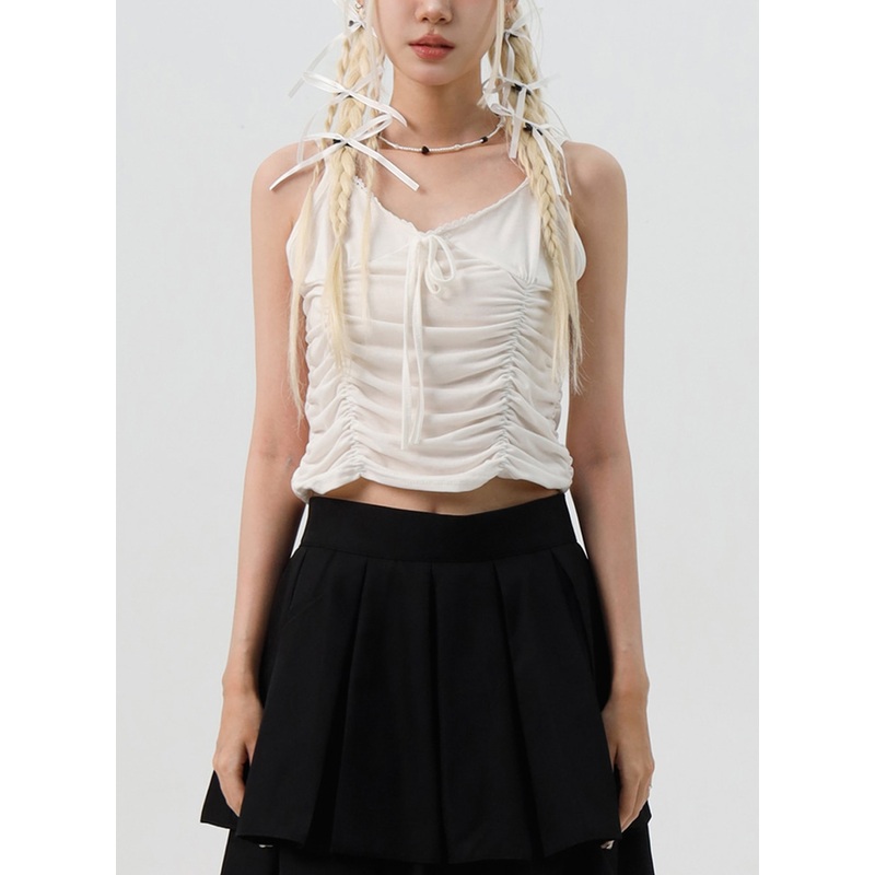 Lace Crop Camisole IS307 White S/M