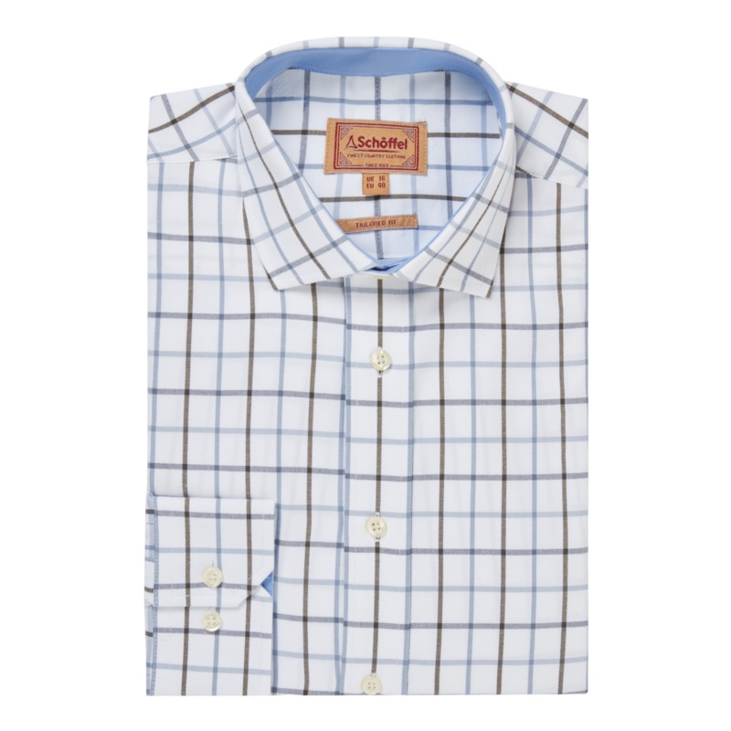 Schoffel Baconsthorpe Tailored Shirt Mountain Blue 15.5