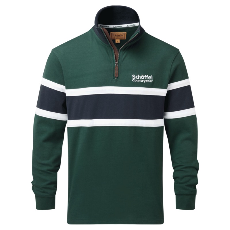 Schoffel Exmouth Heritage 1/4 Zip Sweatshirt Pine Green Medium