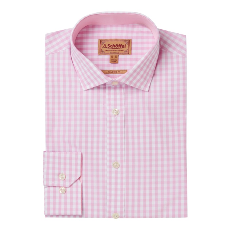 Schoffel Thorpness Tailored Shirt Pink Check 15.5