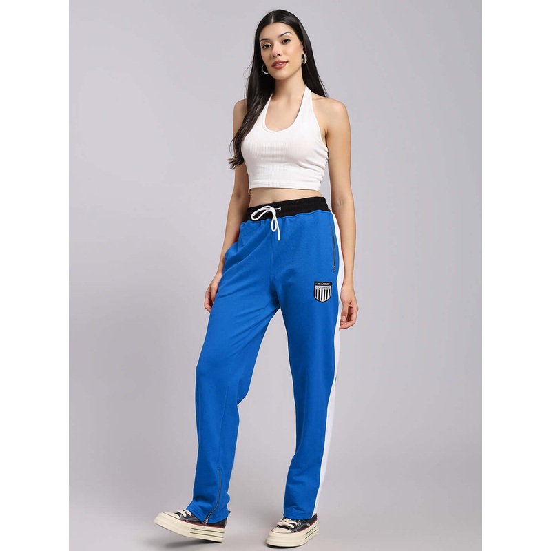 WOMENS ELEGANT RELAXED-FIT JOGGERS BLUE XS