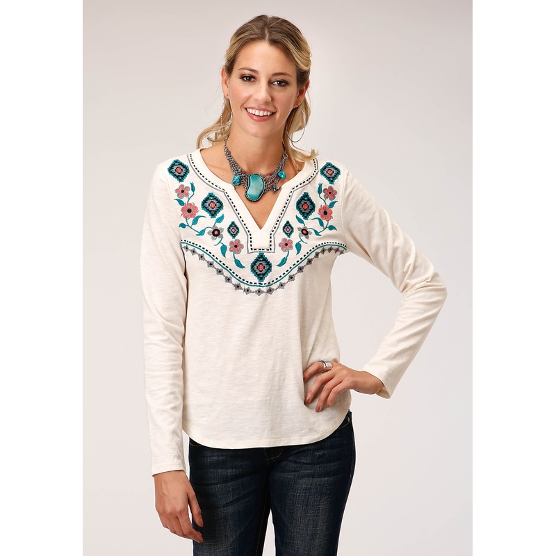 Womens Long Sleeve Knit Cotton Slub Knit Shirt Top XS