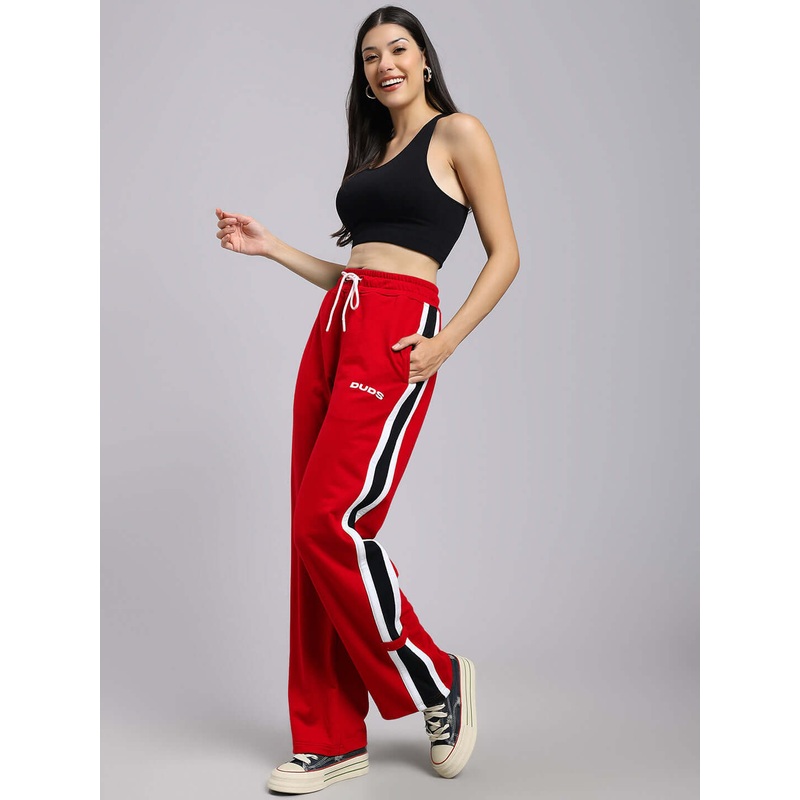 WOMENS ROSSTON FLAT-OUT RELAXED FIT JOGGERS RED XS