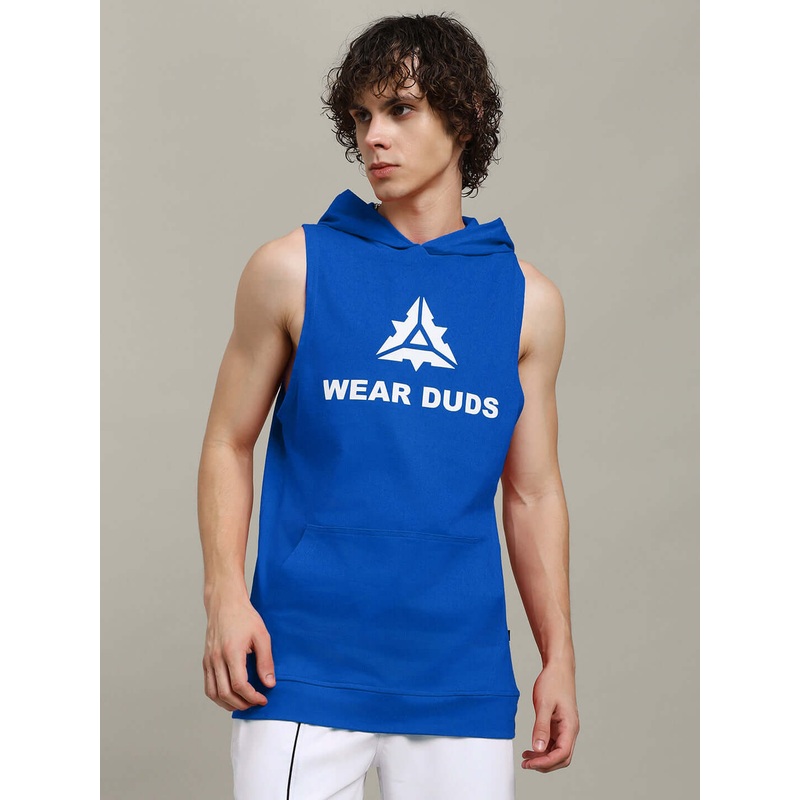 CYBRAN GYM HOODED T-SHIRT BLUE XS