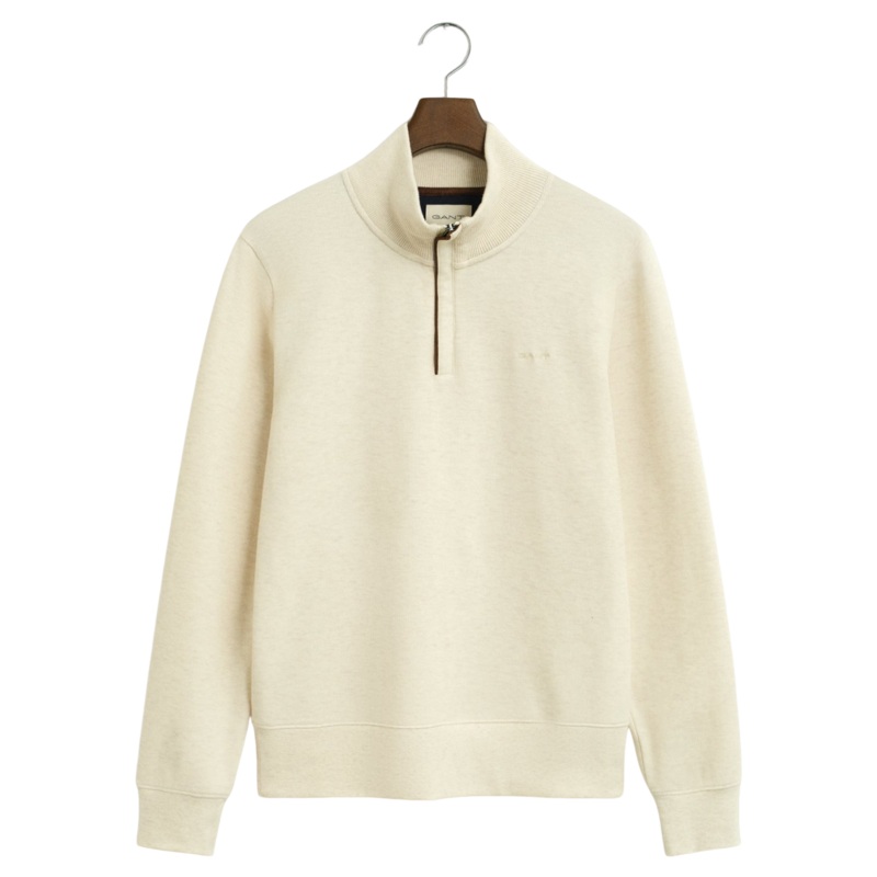 GANT Sacker Rib Half-Zip Sweatshirt Cream Medium