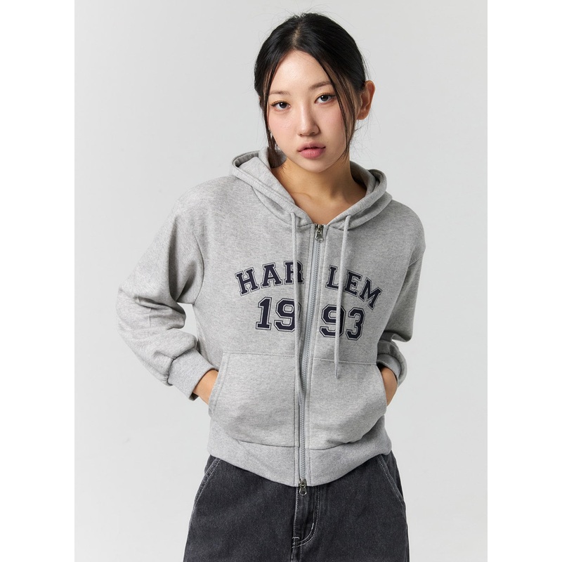 Graphic Zip-Up Hoodie CS303 White S/M