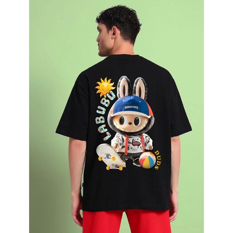 LABUBU MONSTERS OVERSIZED T-SHIRT BLACK XS
