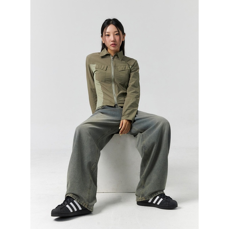 Light Wash Wide Leg Jeans CS303 Light blue S