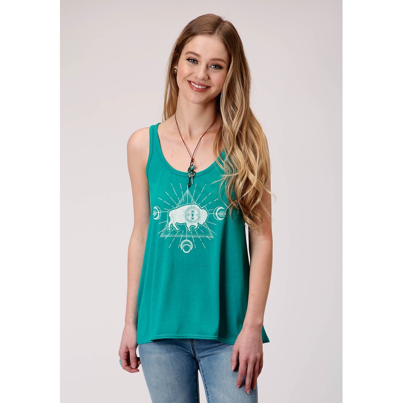 Womens Sleeveless Knit Poly Rayon Jersey Swing Tank Top XS