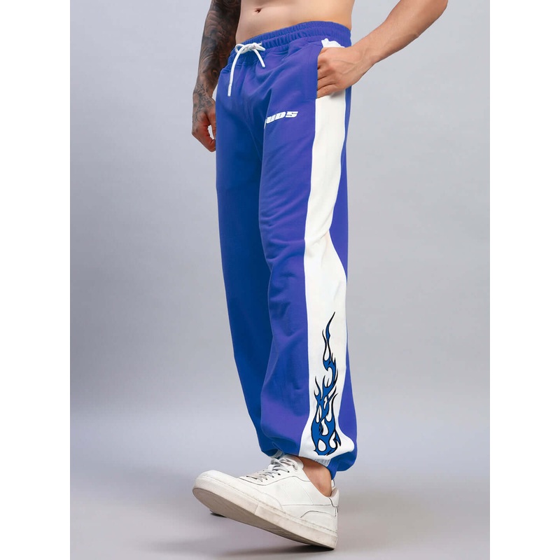 BRACER RELAXED FIT JOGGERS BLUE-WHITE XS