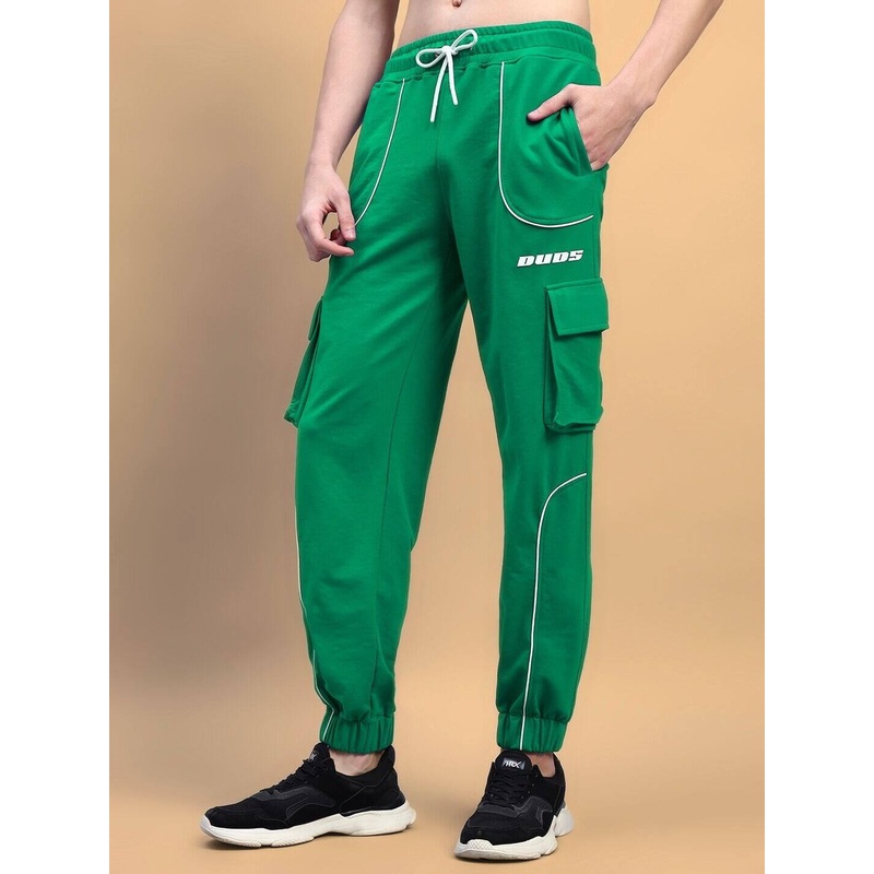 DEVENO RELAXED-FIT JOGGERS GREEN XS