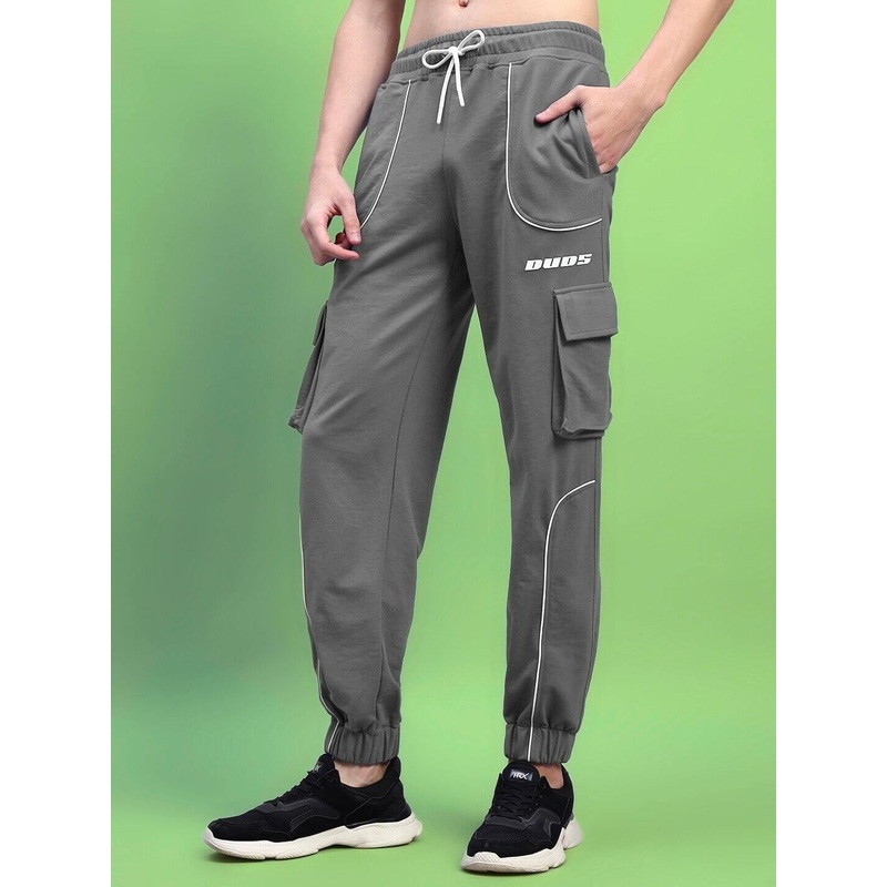 DEVENO RELAXED-FIT JOGGERS GREY XS