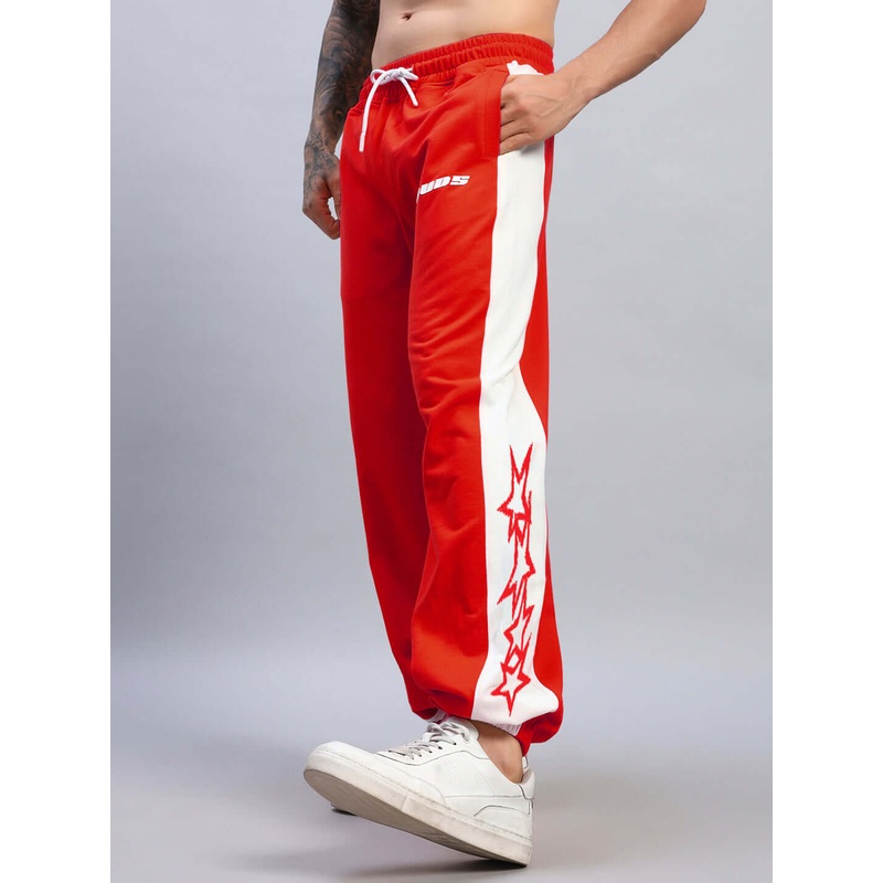 FLASH RELAXED FIT JOGGERS RED-WHITE XS