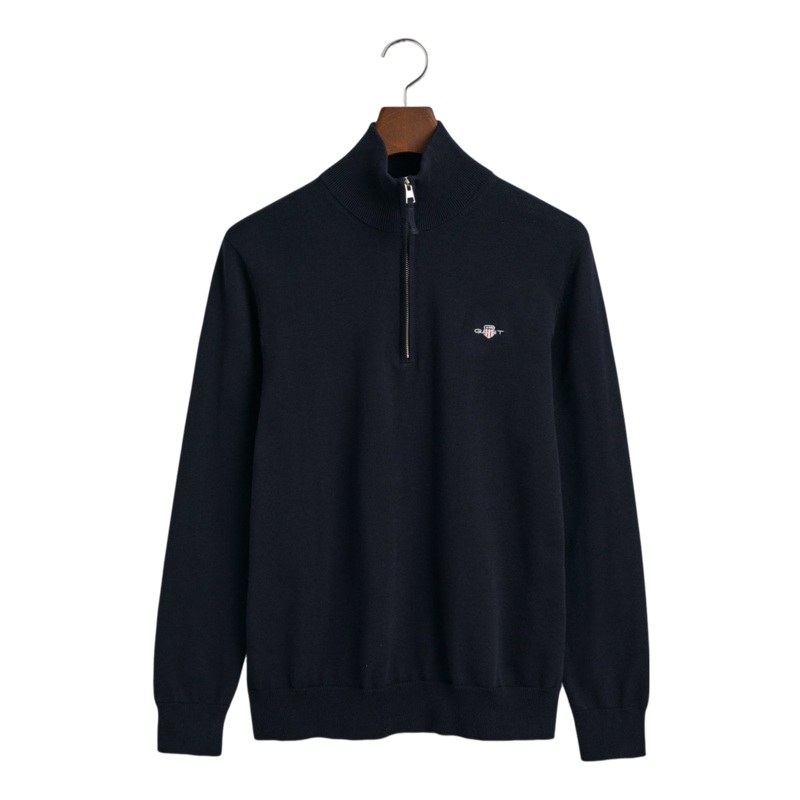 GANT Classic Cotton Half-Zip Sweater Evening Blue Medium