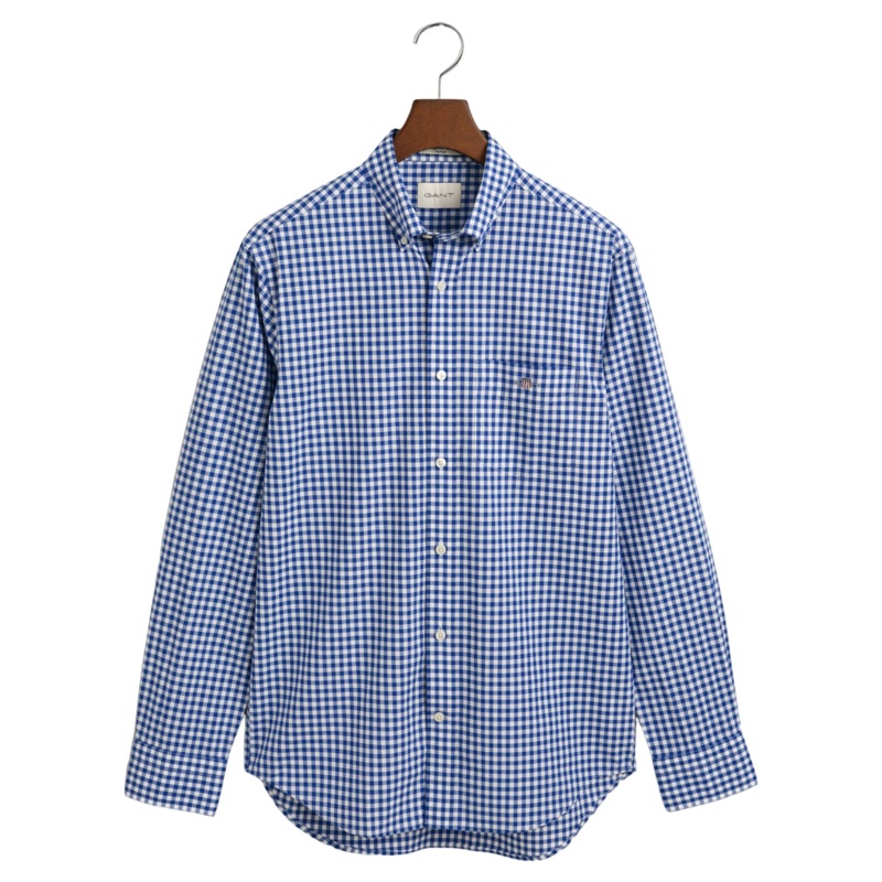 GANT Regular Fit Classic Gingham Poplin Shirt College Blue Medium