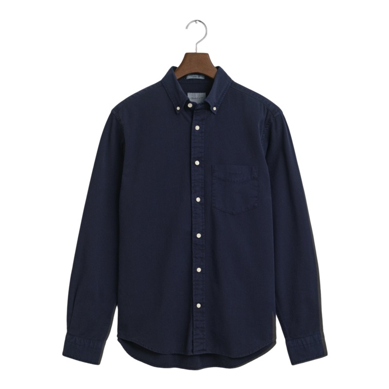 GANT Regular Fit Garment-Dyed Twill Shirt Evening Blue Medium