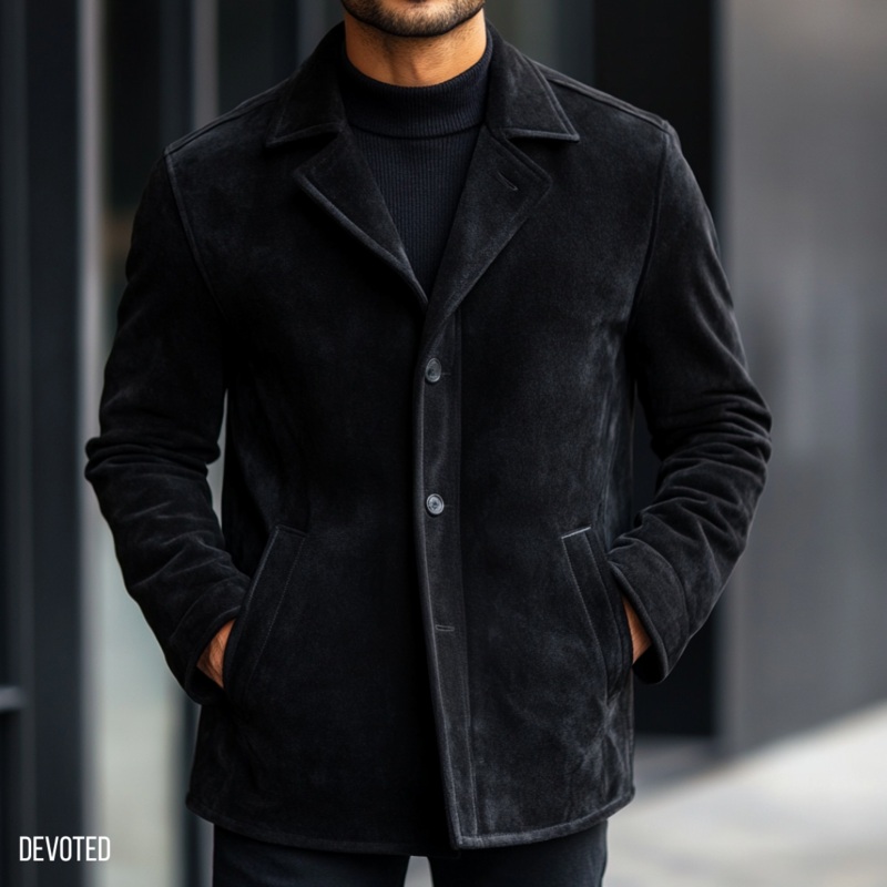 Lancer Coat XS Black Suede