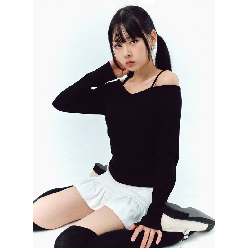 Off-Shoulder Long Sleeve Top IG304 White S/M