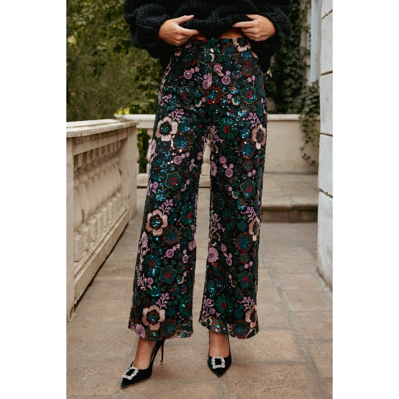 Tamsin Pants in Floral Sequin 00