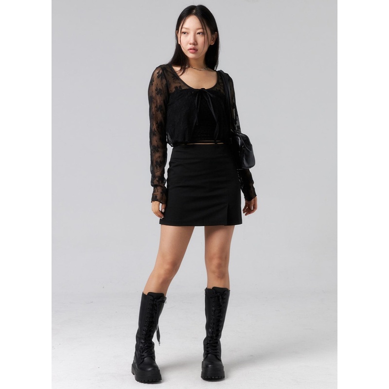 Waist Strap Mini Skirt CL319 White S