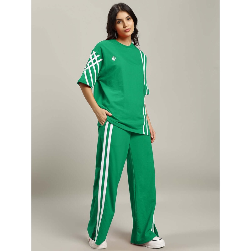 WOMENS UNITED STRIPE CO-ORD SET GREEN XS