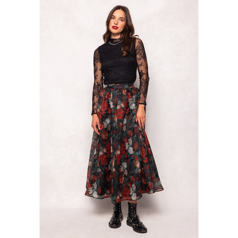 Ashlyn Top in Black Lace XXS