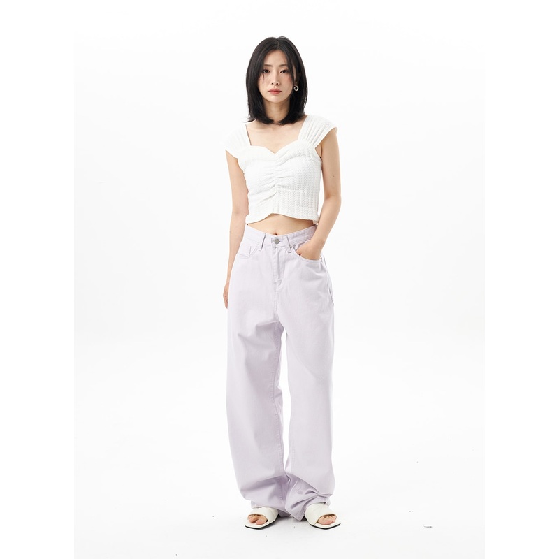 Color Wide Pants OU312 White S
