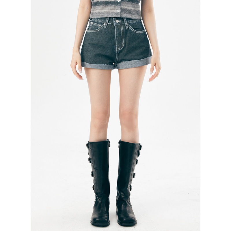 Dark Wash Denim Shorts IL307 Dark blue S