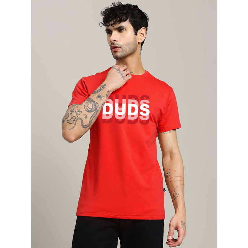 MARK REGULAR FIT COTTON T-SHIRT RED XS