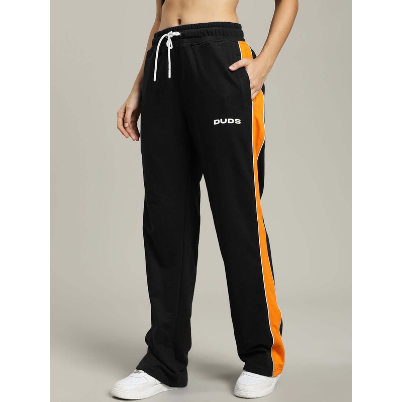 WOMENS SANFORD STRIPE JOGGERS BLACK XS