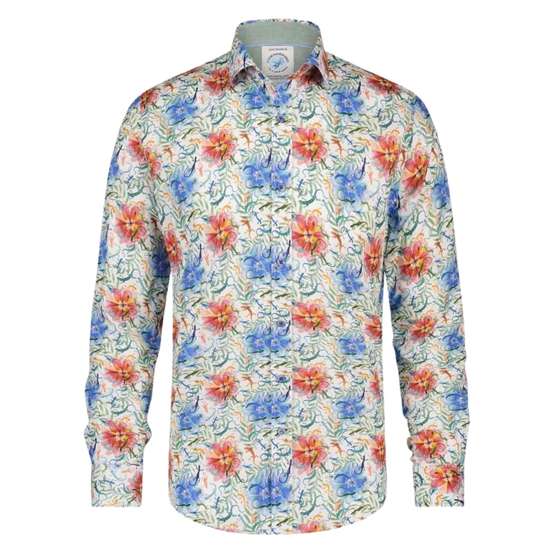 A Fish Named Fred Long Sleeve Lizard Shirt Coral Medium