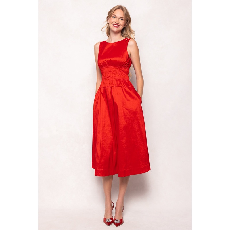 Carly Dress in Red Taffeta XXS