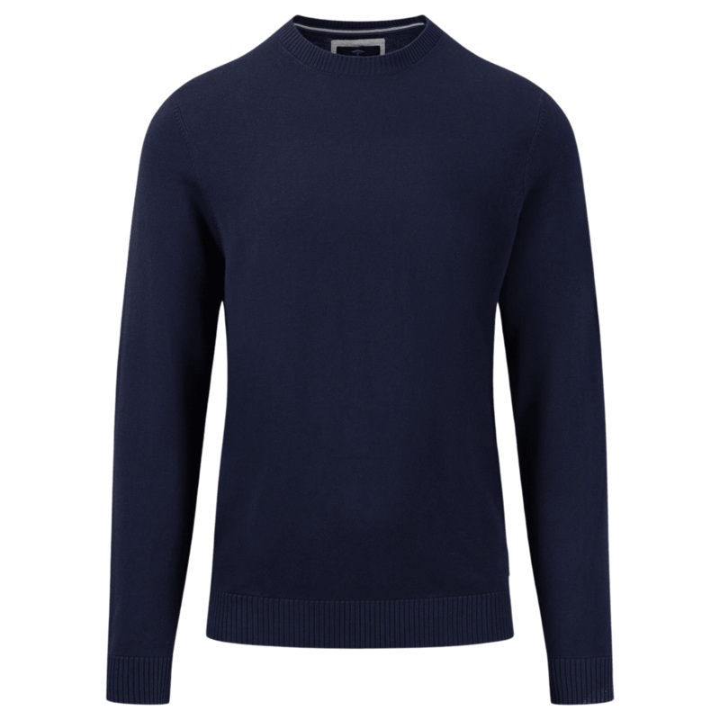 Fynch-Hatton Crew Neck Fine Knit Jumper Navy Medium