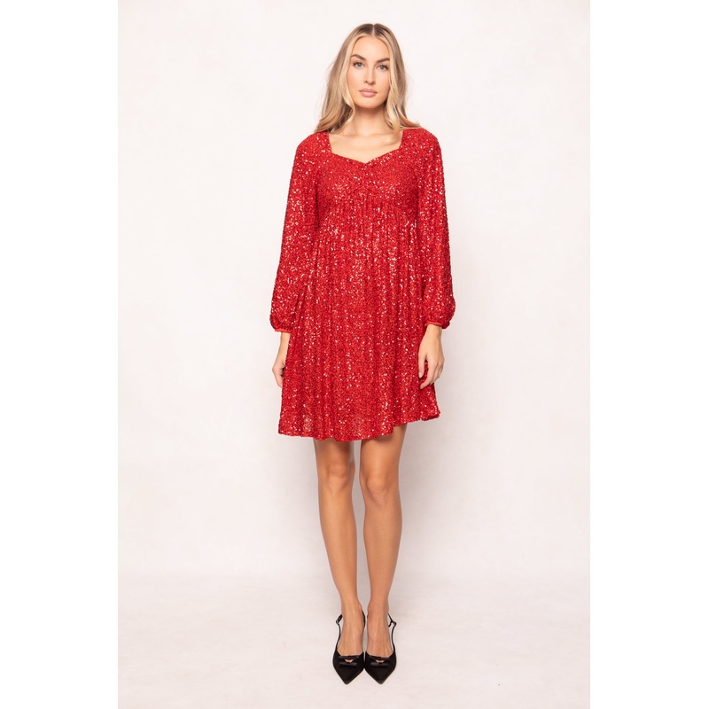 Jewel Dress in Red Sequin XXS