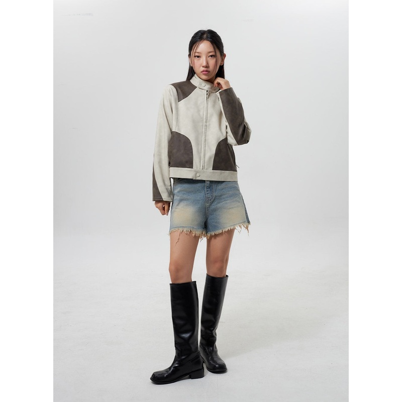 Mid-Rise Ripped Jeans CY323 Blue S